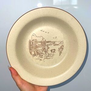 Collection Manoir harbor dock scene handcrafted bowl